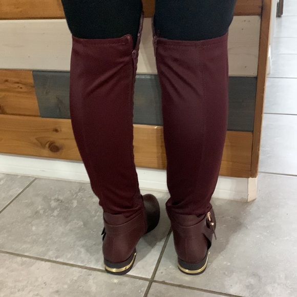 Just fab flat boots burgundy size 7 - Picture 3 of 5